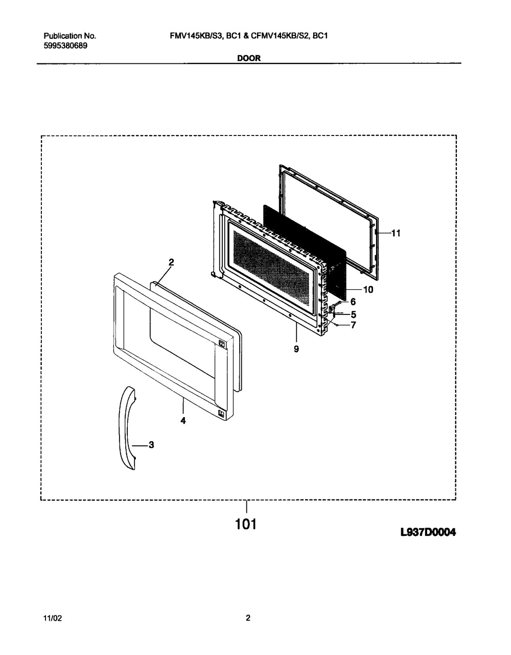 FRAME,DOOR,BLACK,OUTER (5304429402)