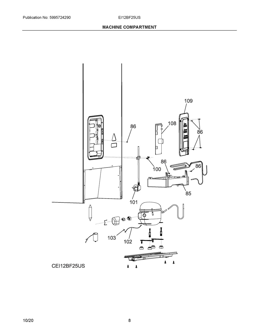 5304519597 : 5304519597 COVER,CONTROL BOARD
