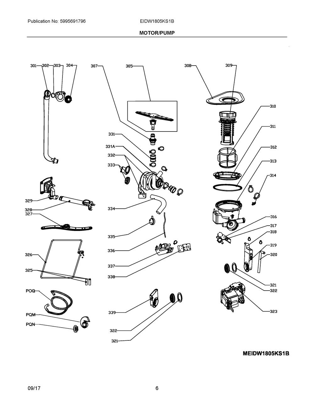 SPRAY ARM,ASSEMBLY,L (5304512884)