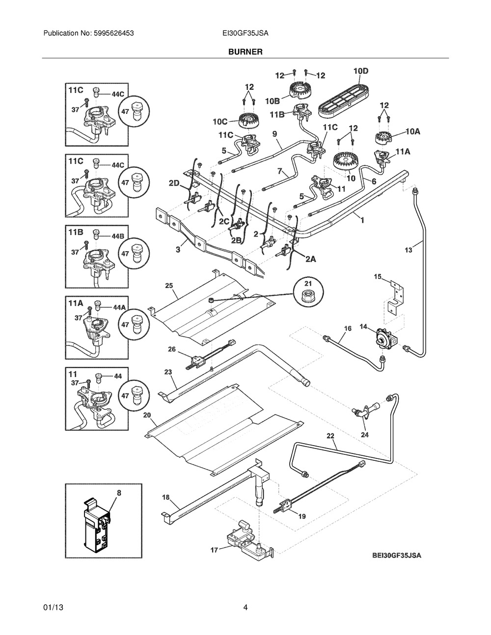 ELECTROLUX/FRIGIDAIRE, WIRING HARNESS,W/IGNITOR SWTCH, 316580627