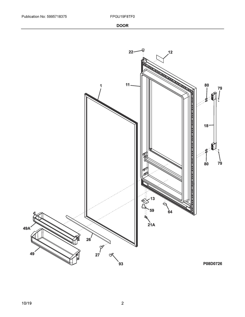 5304507862 : 5304507862 BIN-DOOR,SHALLOW,WITH TRIM