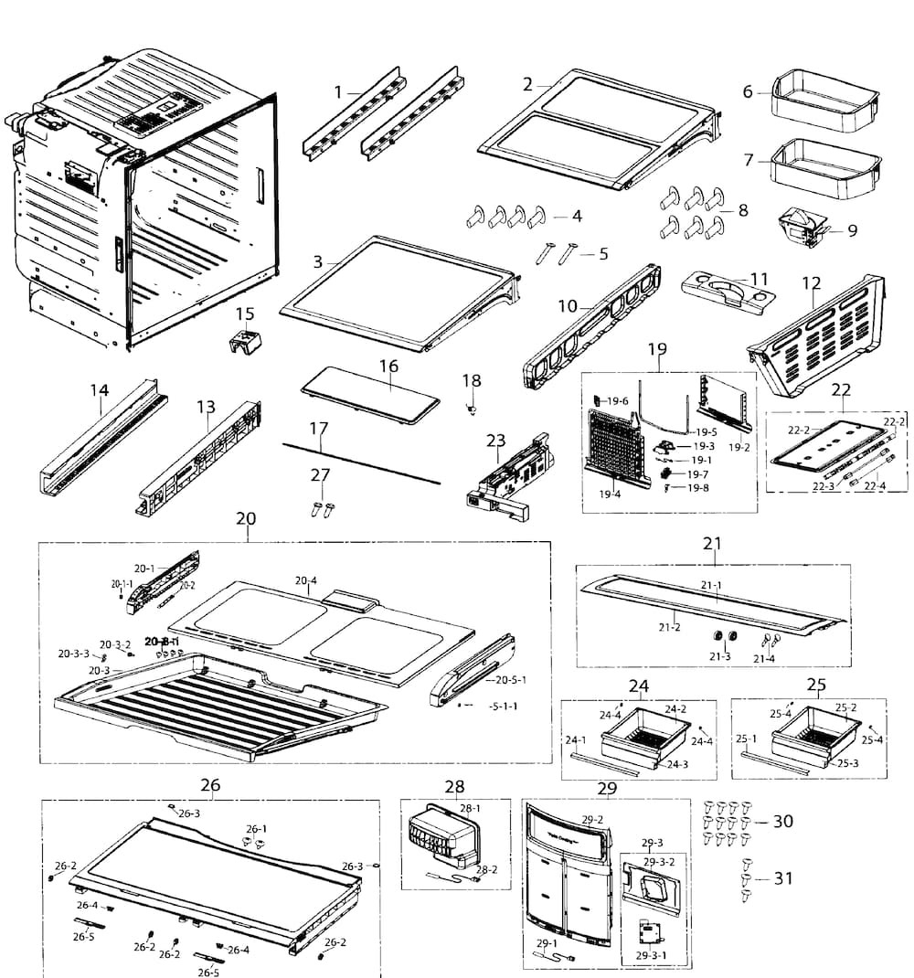 DA97-12839B : DA97-12839B ASSY SHELF SLIDE-REF;AW1-12
