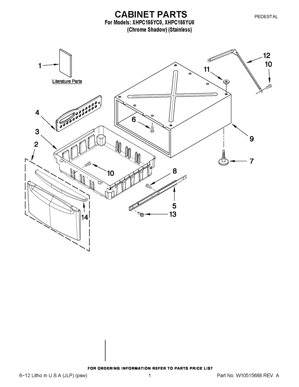 DRAWER FRONT ASM-CHROME SHADOW (W10338431)