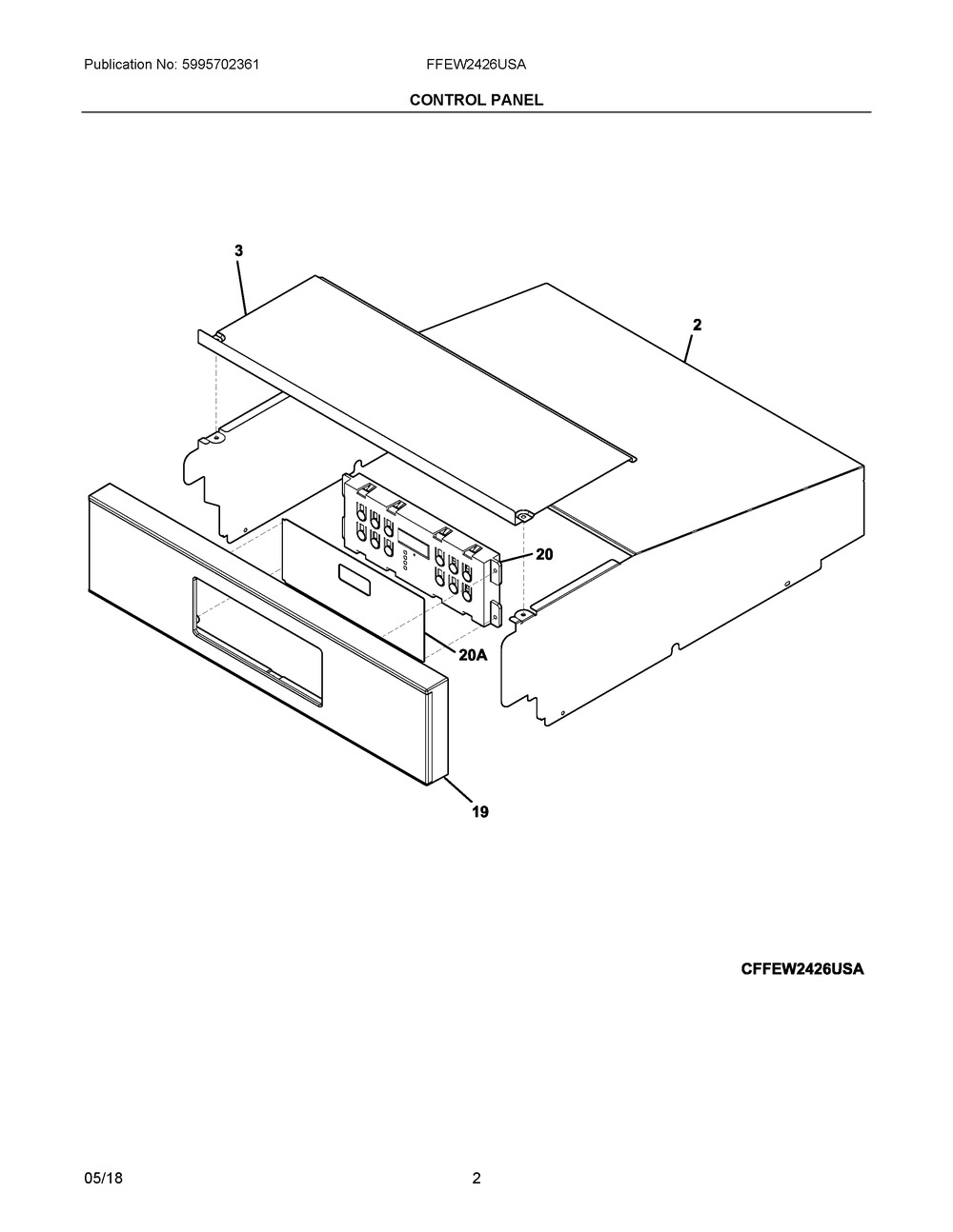 5304517644 : 5304517644 CONTROL PANEL,ASSEMBLY,BLACK/