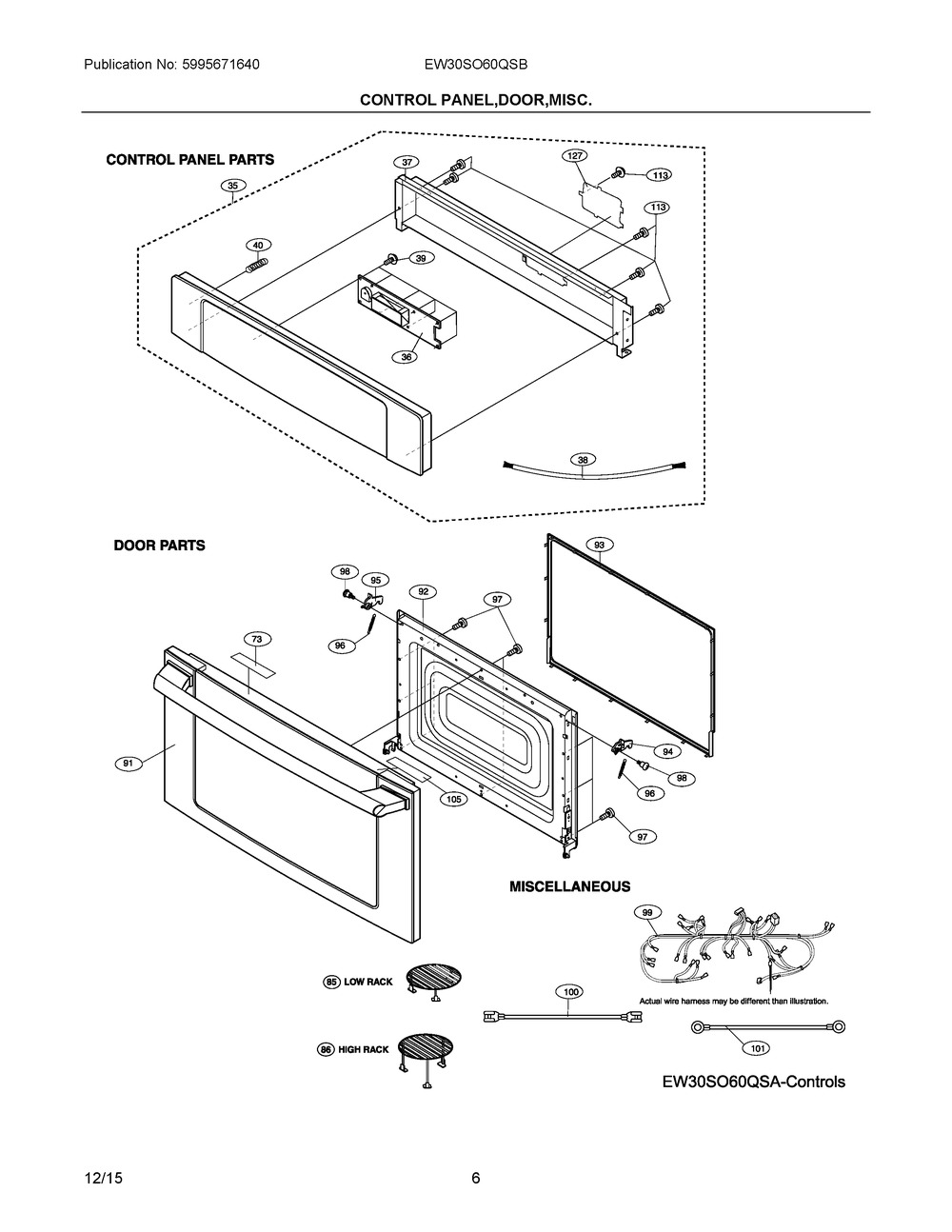 5304504301 : 5304504301 TOUCH CONTROL ASSY,KEY PAD